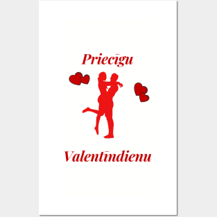 Priecīgu valentīndienu latviski latviešu valoda Posters and Art